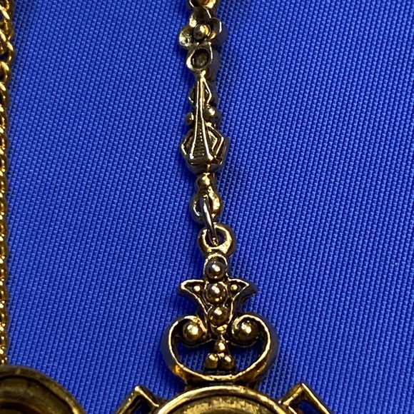 Vintage ART Gold Tone Double Strand Locket Necklace - Picture 11 of 12